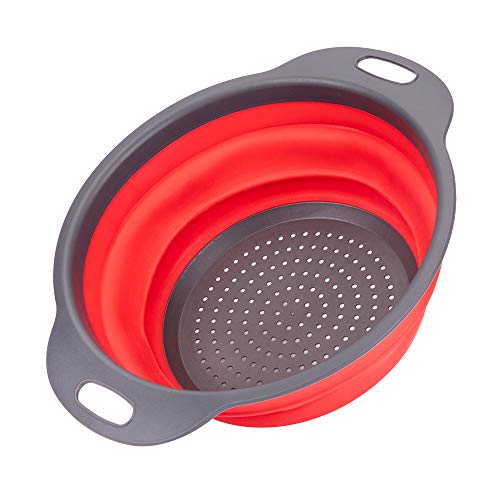SpaceSaver Folding Strainers Round Collapsible Leaking Fruit Tray