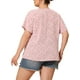 thumbnail image 3 of Blusas de mujer de tallas grandes Agnes Orinda, camisas de botones florales, tops de cuello en V, blusas casuales de manga con volantes 2X rosa, 3 of 7