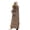 Khaki, variant on Winter Women Cotton Jacket with Hood Neck Protection Long Sleeves Pockets Mid-calf Length Zipper Closure Padded Coat Solid Color Windproof Outwear Parka