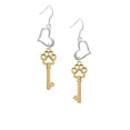 thumbnail image 2 of Delight Jewelry Goldtone Open Paw Key Open Heart French Earrings, 2 of 4