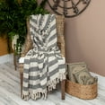thumbnail image 2 of HomeRoots 476207 Black & Beige Diamond Weave Soft Cotton Handloom Throw, 2 of 4