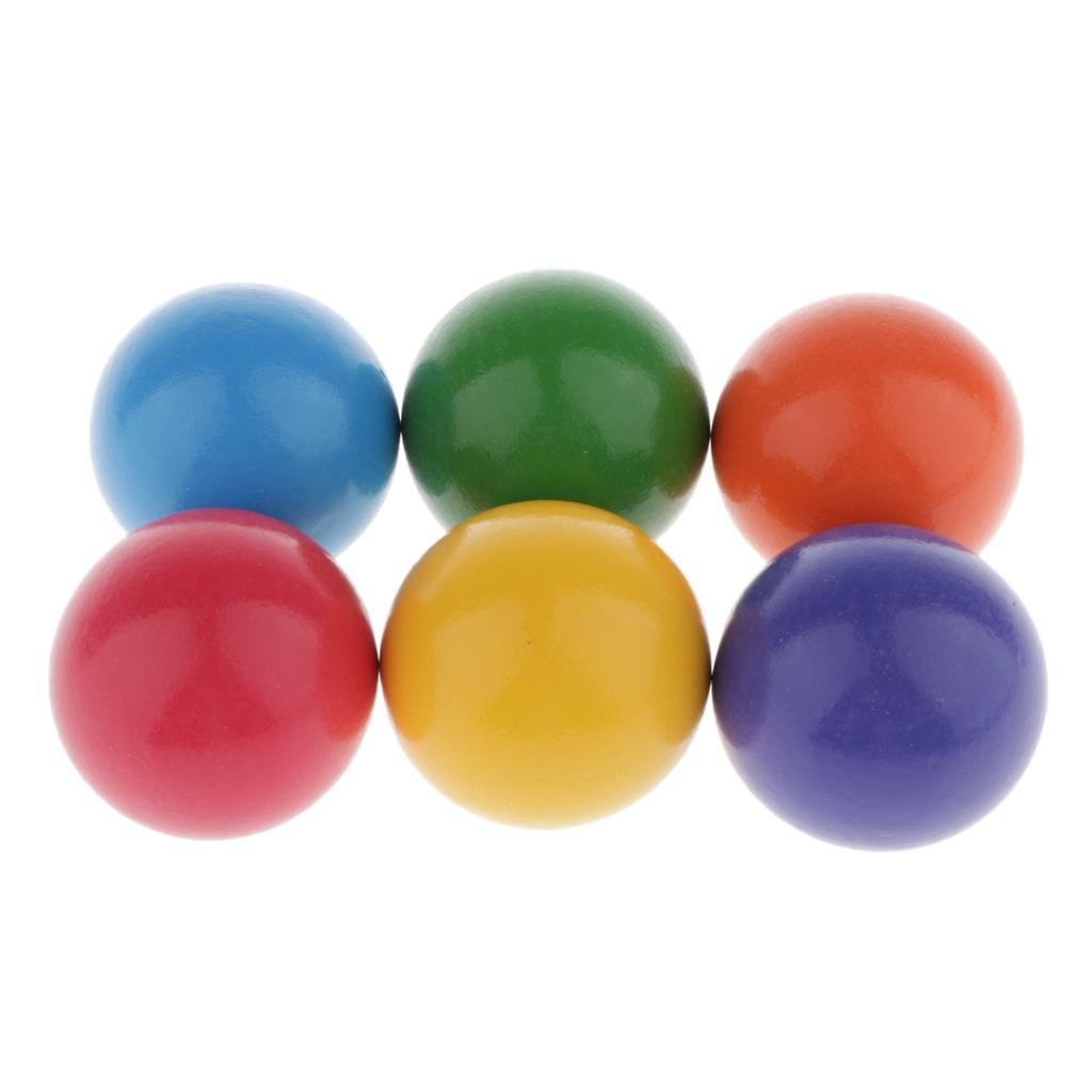 6pcs Wooden Sorting & Stacking Toys for Toddlers Stacking Rainbow Colors Balls 