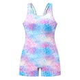 thumbnail image 4 of Girls Swimsuit One Piece Cutout Sheer Mesh Tankini Sets Lightweight Crossback Floral Print Bathing Suit for Girls Ruched Adjustable Strap Swimwear Set Girl Sky Blue5-6 Y, 4 of 4