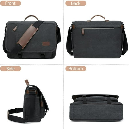 Vintage Canvas Laptop Bag for Men | Waterproof Business Messenger Bag | Multi-functional Partition Design
