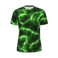 thumbnail image 5 of Wukai Green Lightning Print Men's Short-Sleeved Mesh T-Shirt,Quick-Dry Short Sleeve Workout T-Shirt-X-Small, 5 of 8