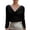 Black, variant on Cotton Shirts for Women Pack Ash Grey Partial Snap V Neck Relaxed Multipack Pullover Shirt White M