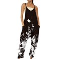 thumbnail image 2 of Pyhlmscde Women's V Neck Sleeveless Jumpsuits Spaghetti Straps Harem Long Pants Overalls with Pockets, Floral Jumpsuits for Women, Womens Jumpsuit, Overalls for Women, 2 of 5
