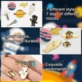 thumbnail image 5 of BUZIFU 7Pcs Cute Enamel Lapel Pin Set Space Jewellery Badge Pin Cartoon Space Brooch Planet Rocket Spaceman Telescope Robot Brooch for Clothes Bag Jacket Backpack Decoration, Christmas New Year Gift, 5 of 7