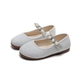 thumbnail image 6 of Rovga Girls Shoes Fashion New Pattern Solid Color Pearl Decoration Cute Fashionable Flat Sandals Bottom Lightweight Shoes Comfortable Kid Daiy Feetwear Silver 5-5.5 Years, 6 of 9