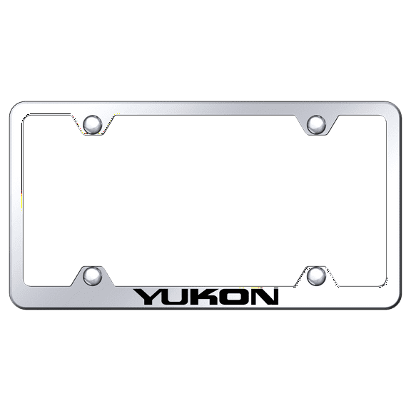 GMC Yukon Laser Etched Logo Stainless Steel Wide Body License Plate Frame (Chrome)
