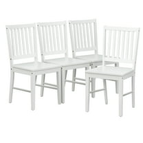 TMS Shaker Slat-Back Dining Wood Chair, Set of 4, White