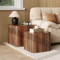 thumbnail image 3 of LAZZO Nesting Coffee Table Set of 2, Modern Wooden Coffee Table & End Table, Small Side Tables for Living Room, Bedroom & Apartment, Brown, 3 of 8
