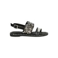 thumbnail image 2 of Women Clear Open Toe Rhinestone Embellished Slingback Flat Sandal 19092, 2 of 5