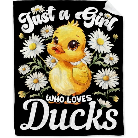 Just a Girl Who Loves Ducks Blanket Gifts for Lovers Girls Women Warm Soft Throw Cozy Blankets for Bed Couch Gift for Birthday Graduation 40"x50" for Kids