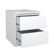 Tvilum Scottsdale 2 Drawer Bedroom Nightstand for Adults, White High Gloss