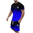 thumbnail image 1 of SHIXIAOO Men's 2025 Summer Tracksuit Plus Size Short Sleeve O Neck Athletic Suit Casual Color Block Drawstring Waist Tracksuit Set Men's Suits Slim Fit Modern Chef Suit for Men, 1 of 6