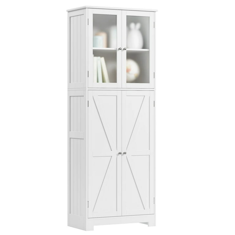 BOTLOG Bathroom Storage Cabinet, 67 Tall Storage Cabinet with Doors and  Shelves, Kitchen Pantry Cabinet, for Living Room, Bathroom, Kitchen, White