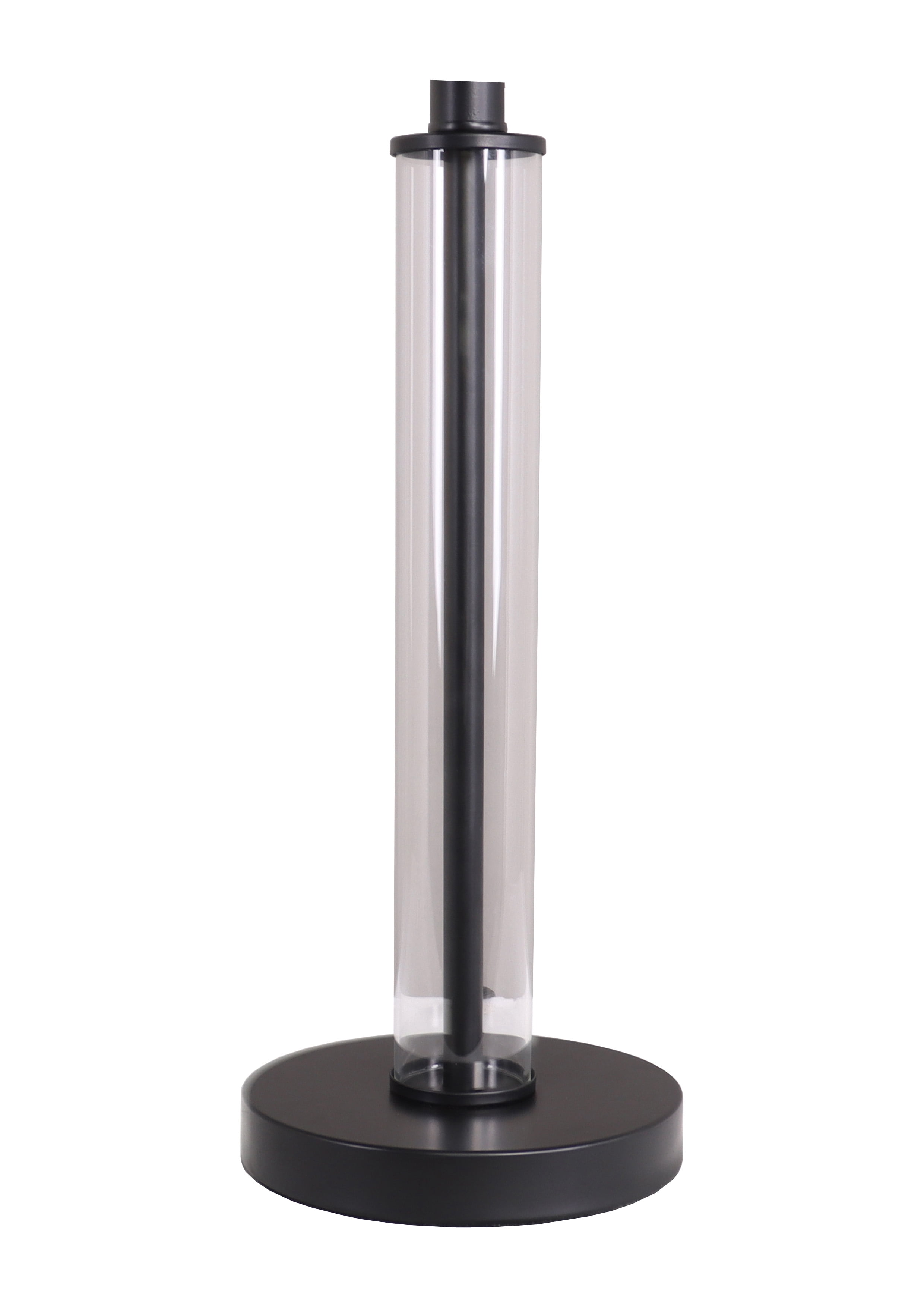 (2 pack) Better Homes & Gardens 19" Black Metal and Clear Glass Column Lamp Base