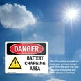thumbnail image 6 of (2 Pack) Battery Charging Area OSHA Danger Sign 14 Inch X 10 Inch Vinyl Label Decal Sticker Weather Resistant, UV Protected for Workplace, Business, and Construction Site, Made in the, 6 of 7
