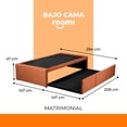 thumbnail image 2 of Cama doble Matrimonial Roomi Anaranjada + 2 Colchones Smile, 2 of 5
