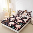 thumbnail image 4 of Homewish Kawaii Pink Axolotl Queen Sheet Sets,Cartoon Ocean Animal Flat Sheet,Watercolor Sealife Coral Queen Fitted Sheet For Teens,Super Cozy Room Decor,4-Piece, 4 of 7