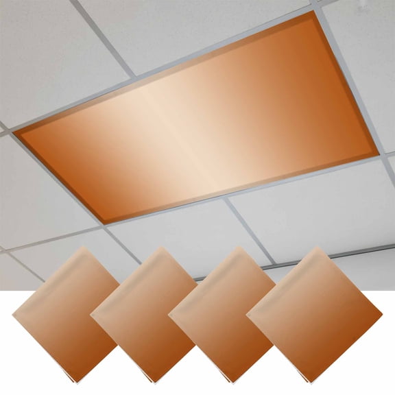 Fluorescent Light Covers for Ceiling Lights Classroom, Ombre Burnt Orange Magnetic Ceiling Light Cover Filter for School,Office, 2X4 FT, Pack of 4, Fall Thanksgiving Abstract Art