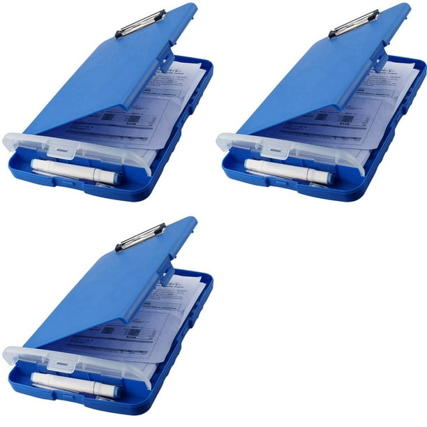 3X Portapapeles Organizadores con Portapapeles con Almacenamiento Portapapeles de Enfermería Carpeta de Archivos Plegable Portapapeles de Plástico (Azul)