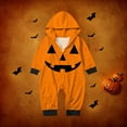 thumbnail image 2 of Vividxx Family Matching Pajamas Boys Girls Halloween Parent Child Printed Hooded Zipper Home Jumpsuit Halloween Pumpkin Pajamas For Baby 12-18 Months, 2 of 3