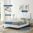 thumbnail image 2 of Platform Bed Frame, Twin Size, White, Velvet, Modern Contemporary, Bedroom Master Guest Suite Room, 2 of 10