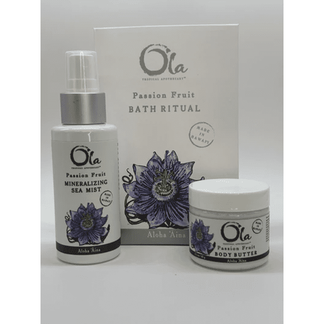 Ola Tropical Apothecary Passion Fruit Gift Set - Body Butter, Deep Sea Mist, and Bath Ritual