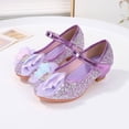 thumbnail image 2 of Quealent Girls Toddler/Little Kid Jada Dress Mary Jane Pumps Bow Low Heels Party Wedding Princess Shoes Purple for Size 13.5, 2 of 7