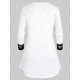 thumbnail image 3 of Más el tamaño de la impresión floral acuarela panel de encaje de la camiseta Rosegal Mangas largas de talla grande, 3 of 5