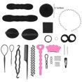 thumbnail image 4 of Chignon Maker Hair Bun Maker Set For Women Hair Accessories Create Buns 20Pcs Pink And Black, 4 of 4