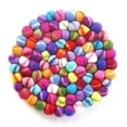 thumbnail image 2 of Hand Crafted Felt Ball Trivets from Nepal: Round, Rainbow - Global Groove (T), 2 of 2