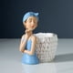 thumbnail image 2 of Estatuilla de niña adorable Zulema de resina azul para decoración de hogar y oficina, 2 of 7