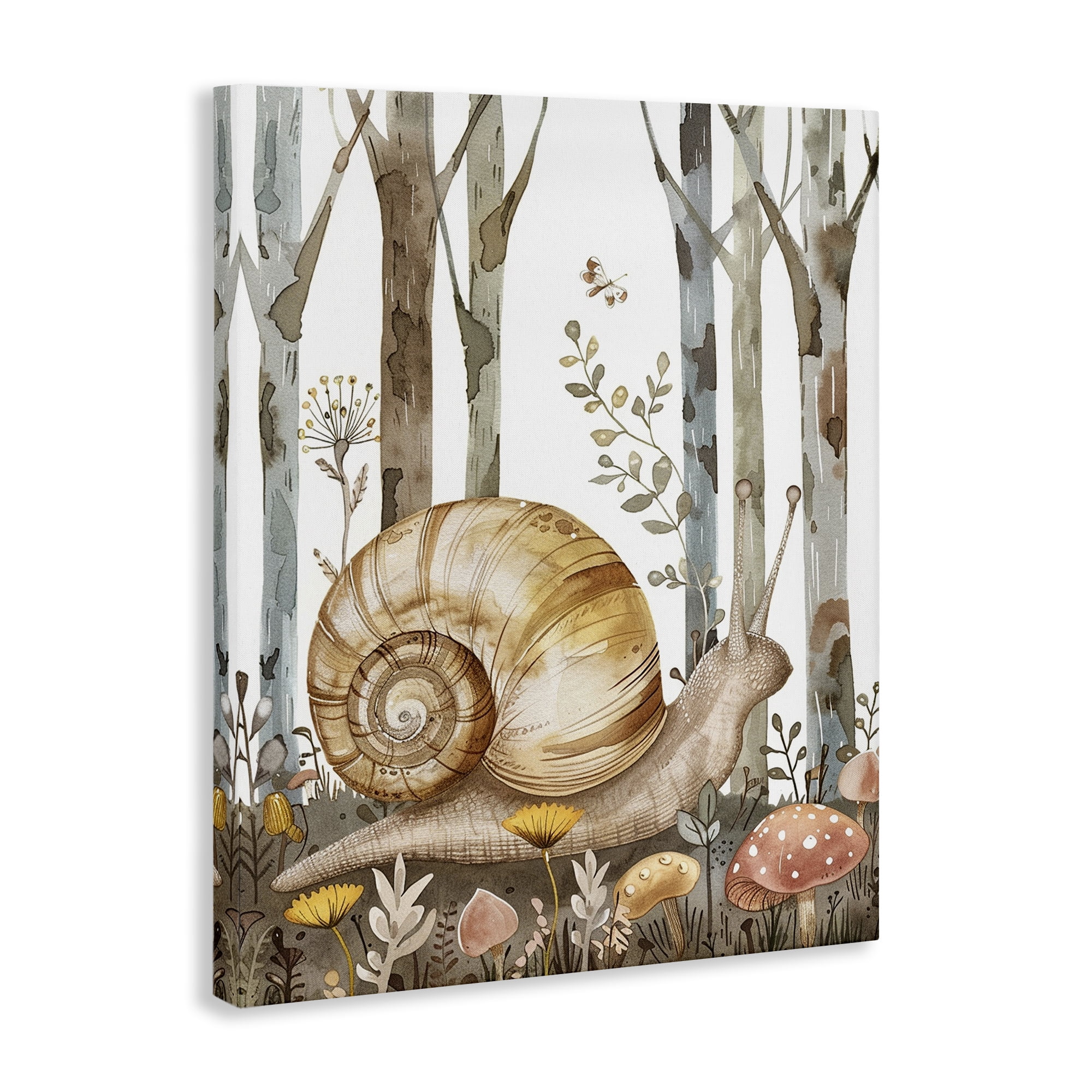 Stupell Industries Woodland Snail Nature Landscape & Nature Painting Wrapped Canvas Art Print Wall Art, 16 x 20