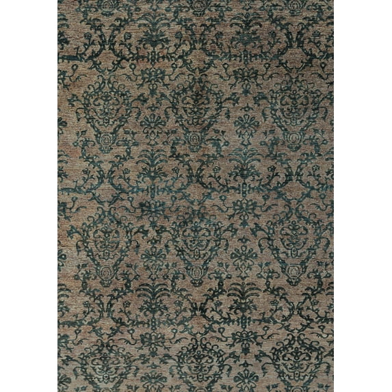 Ahgly Company Indoor Rectangle Oriental Light Blue Modern Area Rugs, 8' x 12'