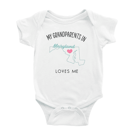 

My Grandparents In Maryland Loves Me Baby Bodysuits Unisex 0-3 Months