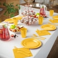 thumbnail image 2 of Exquisite 350-Piece Yellow Plastic Disposable Party Plates & Tableware Combo Set, 2 of 8