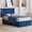 Blue, variant on 4 EVER WINNER Twin Bed Frame with Silver-Trim Button Tufted Headboard, Velvet Upholstered Bed, No Box Spring Needed, Easy Assembly