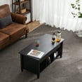 thumbnail image 2 of Ktaxon Premium Lift Coffee Table, Center Table with Storage & Cube Open Shelves, Large Space Lift Top Coffee Table for Living Room/Reception Room/Office, Black, 2 of 13