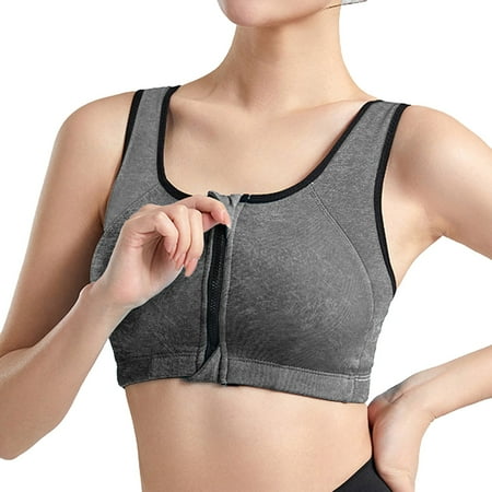 

Sport Bras for Women Strappy Padded Medium Yoga Workout Workout Tops Sport Bra Gray S