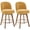 Chenille / Mustard Yellow -【Set of 2 】- 26" Seat Height, variant on WOOW DEPOT 26" Swivel Chenille Bar Stools Set of 2, w/ 3.9" Thick Large Seat & Mid-Back & Wood Legs, Upholstered Fabric Modern Island Counter Barstools Armless Kitchen Pub Chair, Charcoal Gray