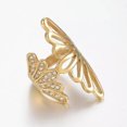 thumbnail image 2 of QQTDFG Stainless Steel Rhinestone Ring Wide Band Rings Hollow Butterfly Gold Z705-7, 2 of 3