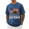 thumbnail image 5 of Puliio Mens Usa 250Th Anniversary T-Shirt Celebrating 1776-2026 Patriotic American Flag Graphic Tee 250 Years Together Commemorative Apparel For Men（Blue,XL), 5 of 5