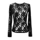 thumbnail image 4 of Ploknplq Elbow Length Tee Shirts for Women,Gradient Shirt,Tunic Tee,Mesh Tops Lace Shirts Crewneck Slim Outfits See Through Blouses,3/4 Sleeve Tunic Tops for Women,Top for Women Black L, 4 of 4
