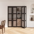 thumbnail image 2 of 3-Lite Tempered Frosted Glass Closet Bifold Door with Hardware Kit & Knob, Solid Core MDF Wood & PVC Covered Finished, Iron Age, 2 of 5