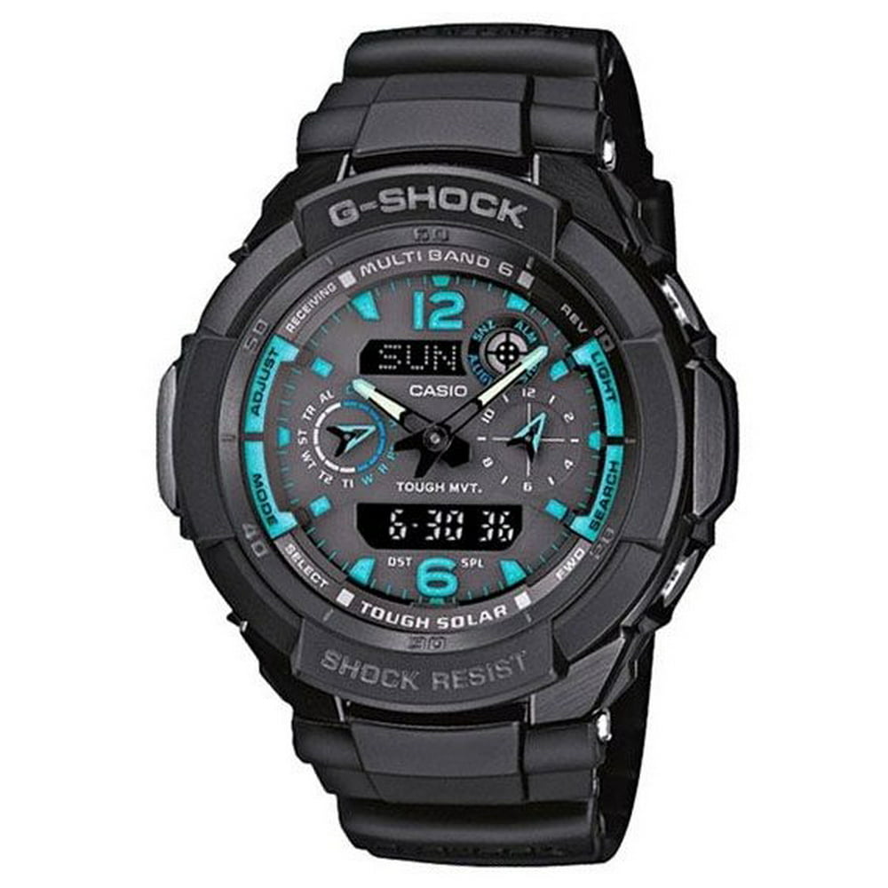Casio - Men's G-Shock Black Aviator Series Analog-Digital Watch GW3500B ...