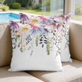 thumbnail image 2 of 24x24 Pillow Covers Set of 2, Wild Flowers Square Throw Pillow Covers for Couch/Sofa/Living Room, Farmhouse Country Floral Leaf Plant Decorative Soft Pillowcases for Couch Throw Pillows, 2 of 9