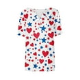 thumbnail image 4 of Cmfcve Patriotic Shirts for Women V-Neck Button 4th of July Blouse Short Sleeves Flag Printed Pullover T-Shirt, 4 of 5